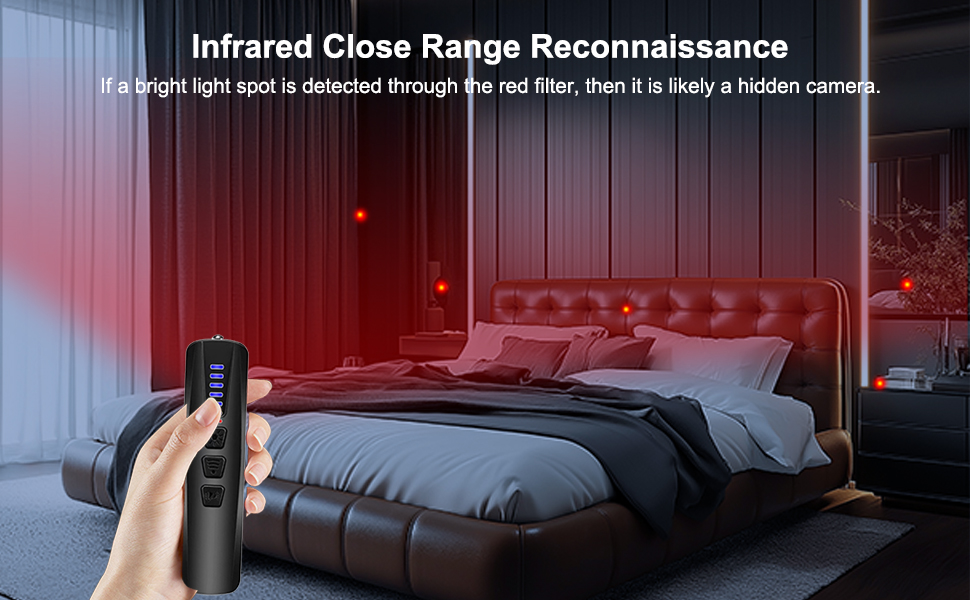 ZHENHAN Hidden Camera Detectors,Anti Spy Detector,Bug Detectors,GPS Tracker Detector,Portable Bug Detector,Hotels,Travel,Home,Office (Black)(图7)